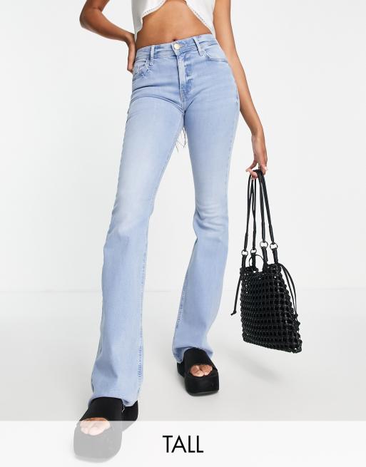 River Island Tall Amelie mid rise flare jeans in light blue