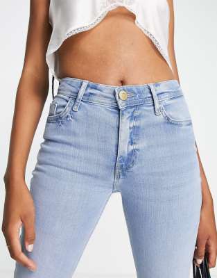 River Island Tall Amelie mid rise flare jeans in light blue