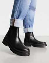 Walk London Sully lace up boot in black leather | ASOS