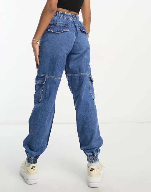 River Island Tall - Cargo-jeans med lommedetalje i medium denim, 2 af 5