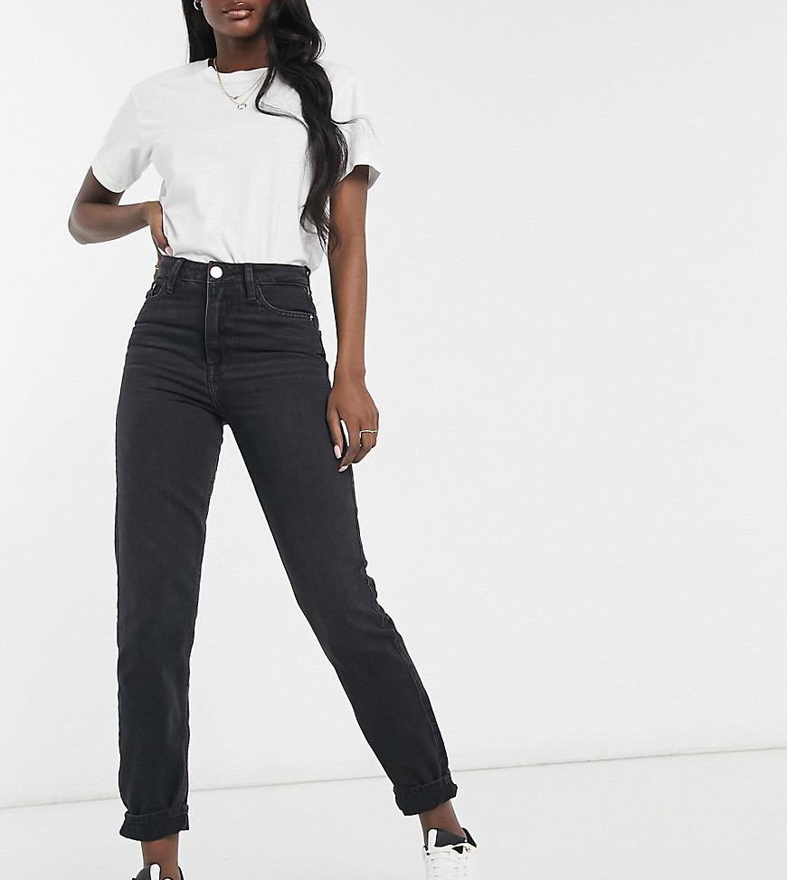 River Island Tall - Carrie - Mom jeans in zwart met wassing