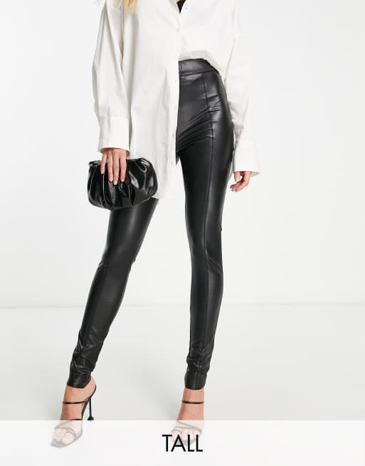 Faux leather hotsell leggings long