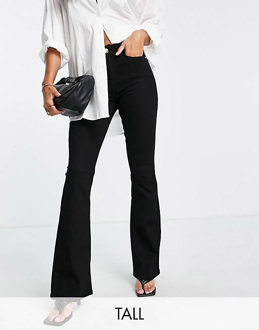 River Island - Tall - Flared jeans in zwart