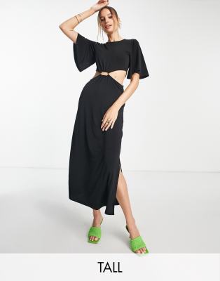 River Island Tall gold trim cut out maxi dress in black - ASOS Price Checker