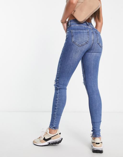 River Island Tall high rise skinny jean in blue, 2 of 4