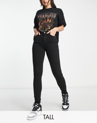 high rise skinny jeans in black