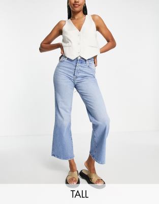 River island wide 2024 leg cropped jeans