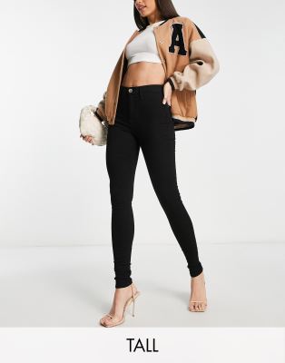 River Island Tall Kaia high rise skinny jeans in black - ASOS Price Checker