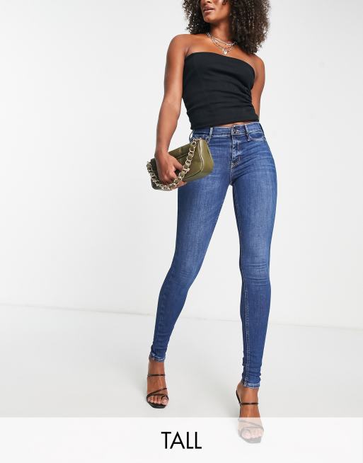 River Island Tall – Molly – Ciemnoniebieskie obcisłe jeansy o modelującym kroju