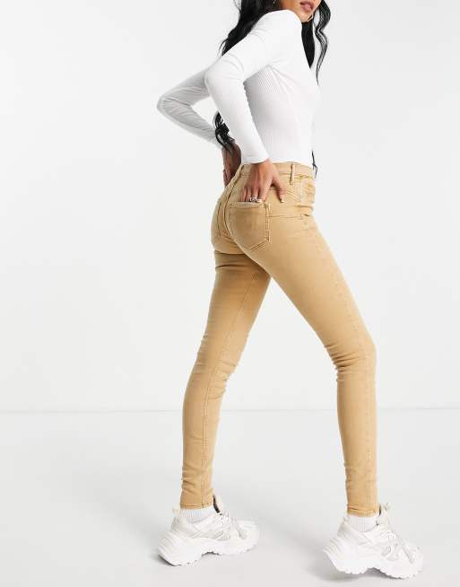 River Island Tall sculpt bum skinny jeans in beige