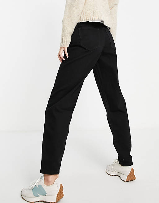  River Island Tall tapered high waist jeans in black 
