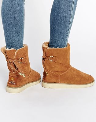 River Island Tan Faux Fur Lined Boots 