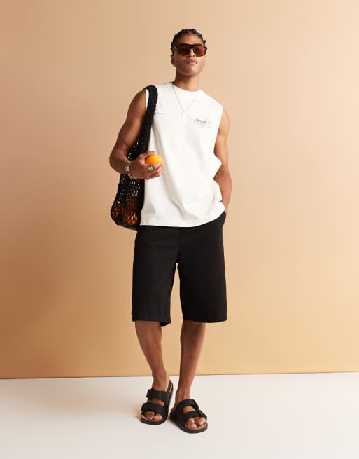 River Island - Tanktop met print op de achterkant in ecru, 3 van 4