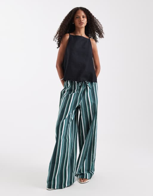 River Island - Tanktop van een linnenmix in zwart, deel van co-ord set, 2 van 4