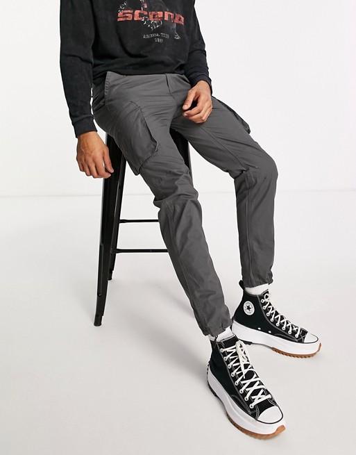 River Island tapered cargo trousers in grey