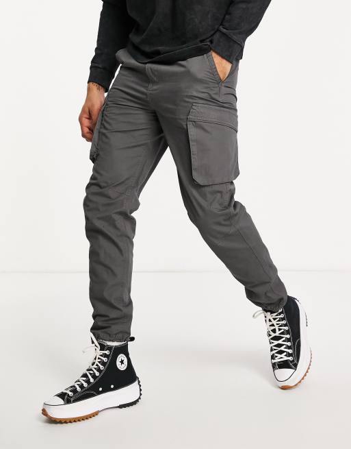 River Island tapered cargo pants in gray