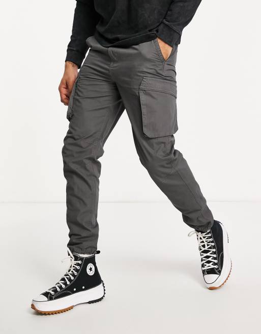 River Island tapered cargo pants in grey, 3 of 4