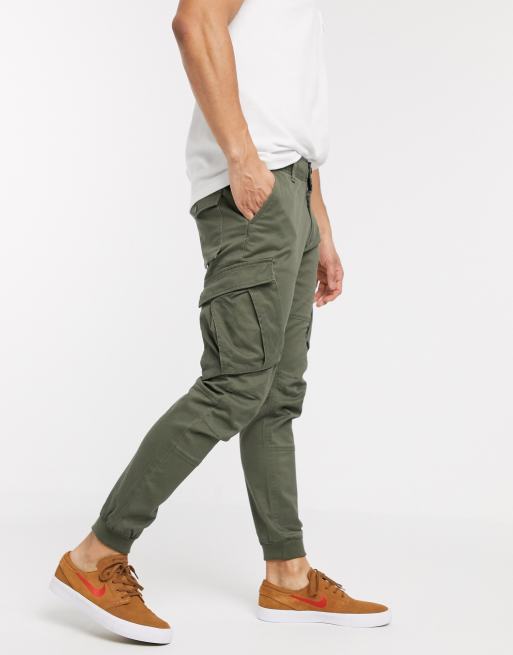 River Island tapered cargo pants in khaki