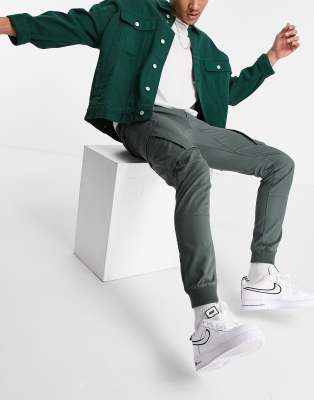 khaki tapered cargo pants