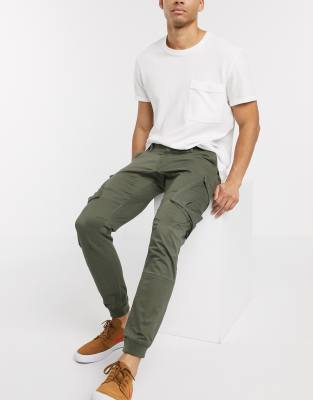 mens slim fit tapered cargo pants