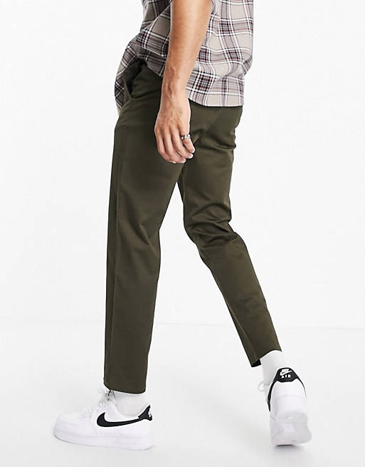  River Island tapered chinos in green 