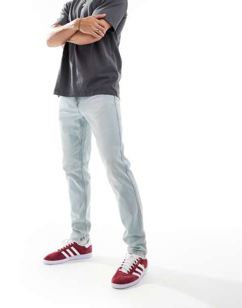 River Island tapered jeans in light blue wash - view 1