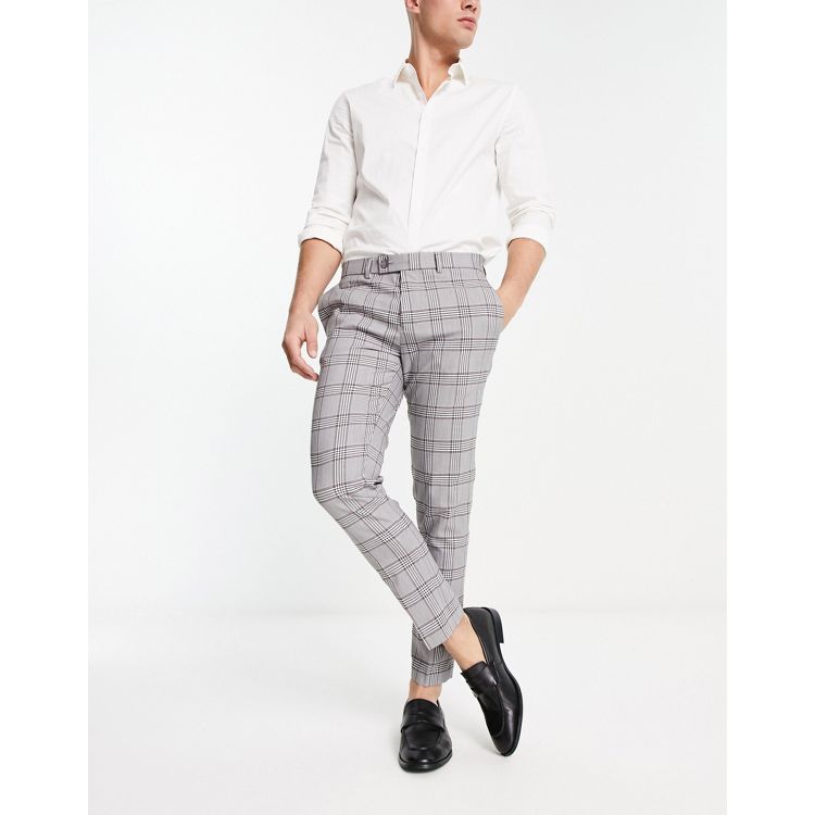 a new day, Pants & Jumpsuits, A New Day Size 4 Grayish Blue Windowpane  Crop Pullon Pants