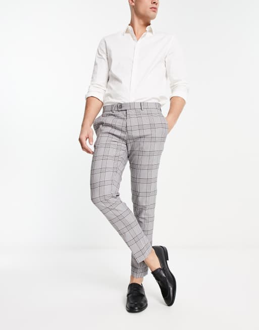 Plaid on sale tapered trousers