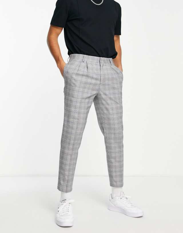 River Island - tapered smart trouser in grey check