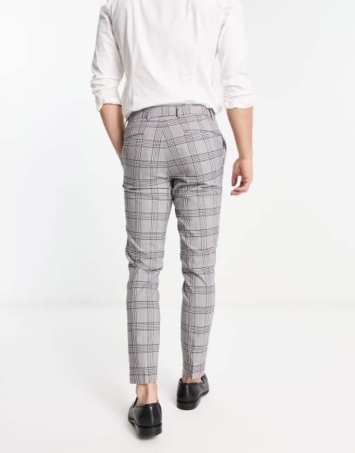 Grey cheap check pants