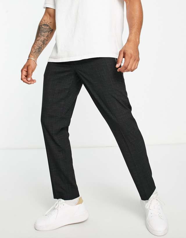 River Island tapered sweatpants in gray check