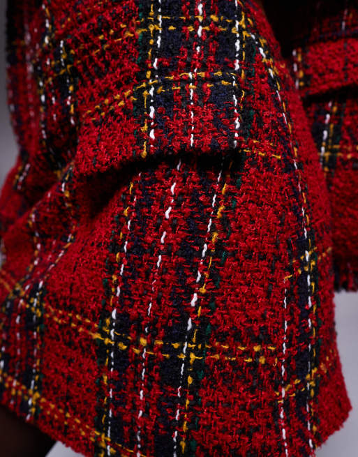 River Island tartan boucle mini skirt in red - part of a set, 5 of 5