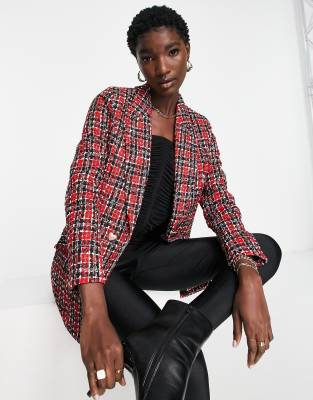 tartan check blazer