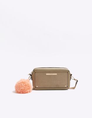 River Island - Tasche in Beige mit Quasten-Neutral