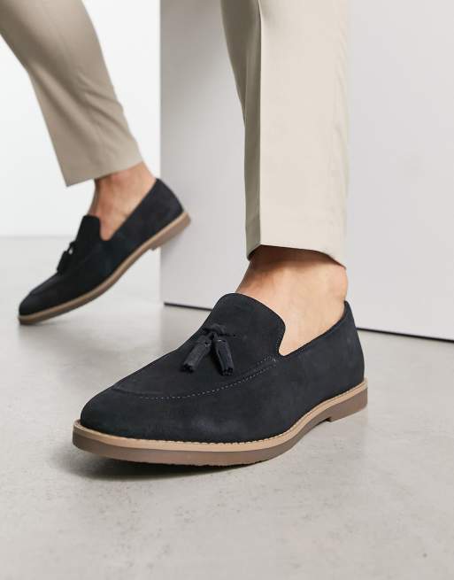 Mens navy tassel on sale loafers