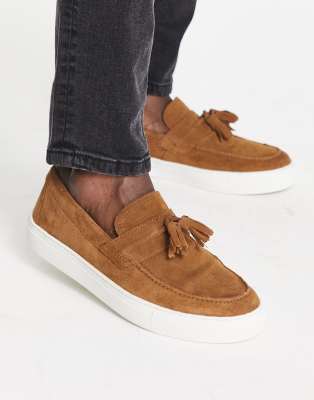 River Island tassel loafers in brown - ASOS Price Checker