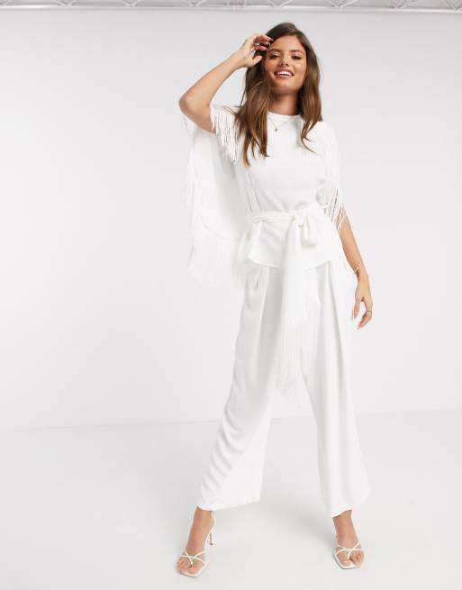 White store tassel trousers