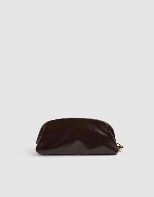 River Island Tassle frame clutch bag in brown, 4 of 4
