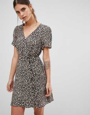animal print tea dress