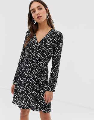 river island black polka dot dress