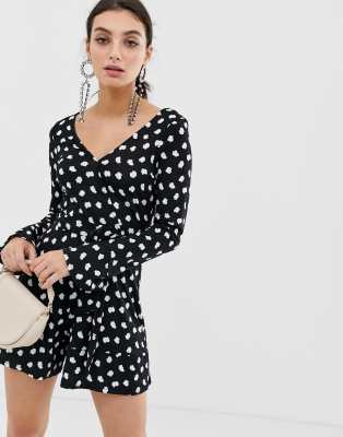 river island polka dot playsuit