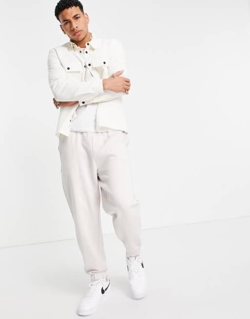 River Island tech overshirt in ecru, 4 of 4