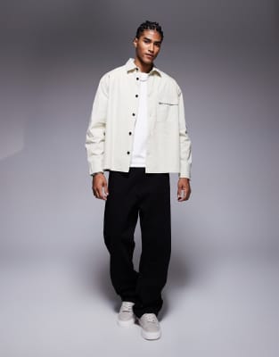 River Island Tech Overshirt In Green