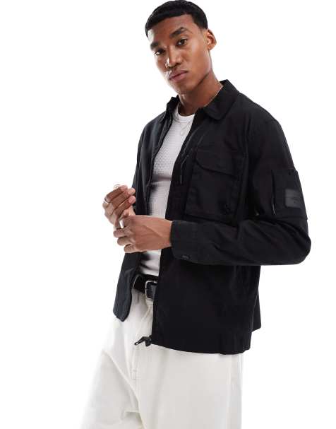 River Island - Tech-skjortejakke i sort utilitystil - view 1