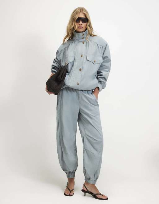 River Island technical twill co-ord in light blue, 3 of 3