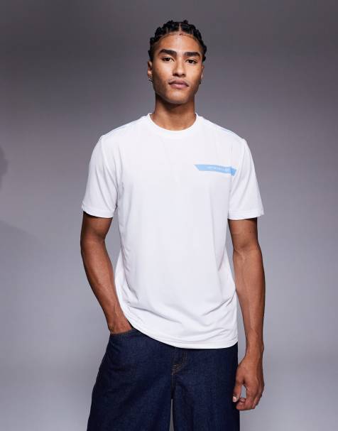 River Island technical t-shirt in white - view 1