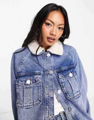 teddy collar denim jacket