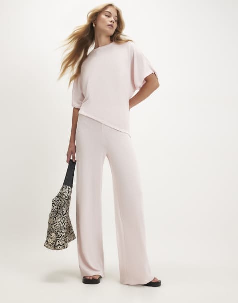 River Island Textured asymmetric hem set in pink - view 1