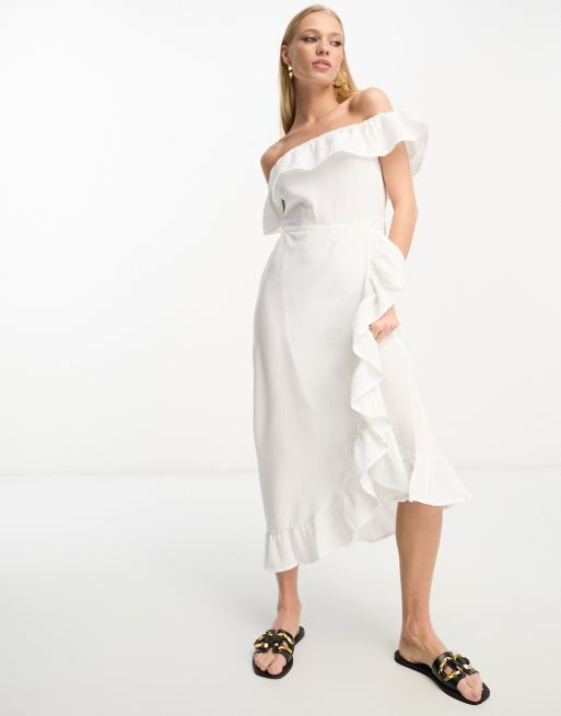 White bardot 2024 beach dress