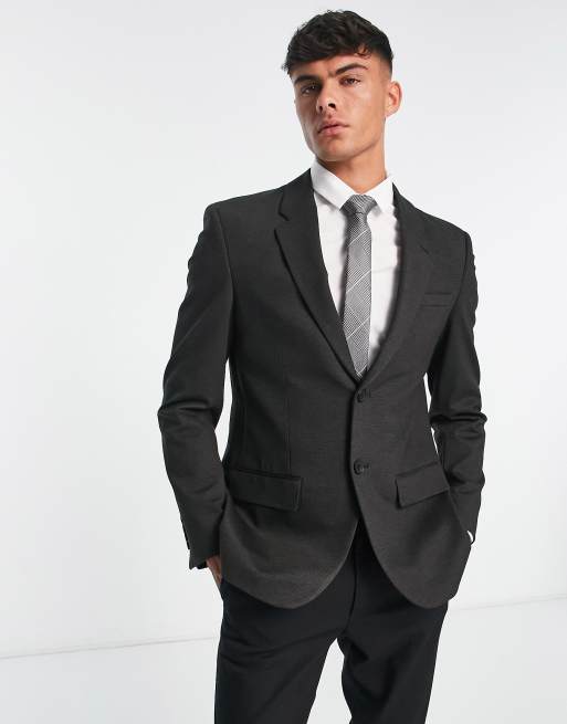 River Island textured blazer in grey | ASOS